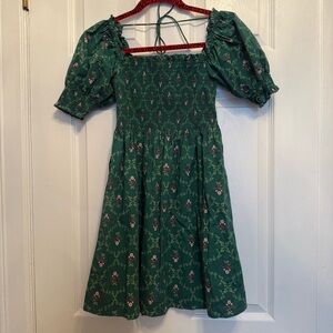 Hill House Green Floral Mini Nap dress size XXS